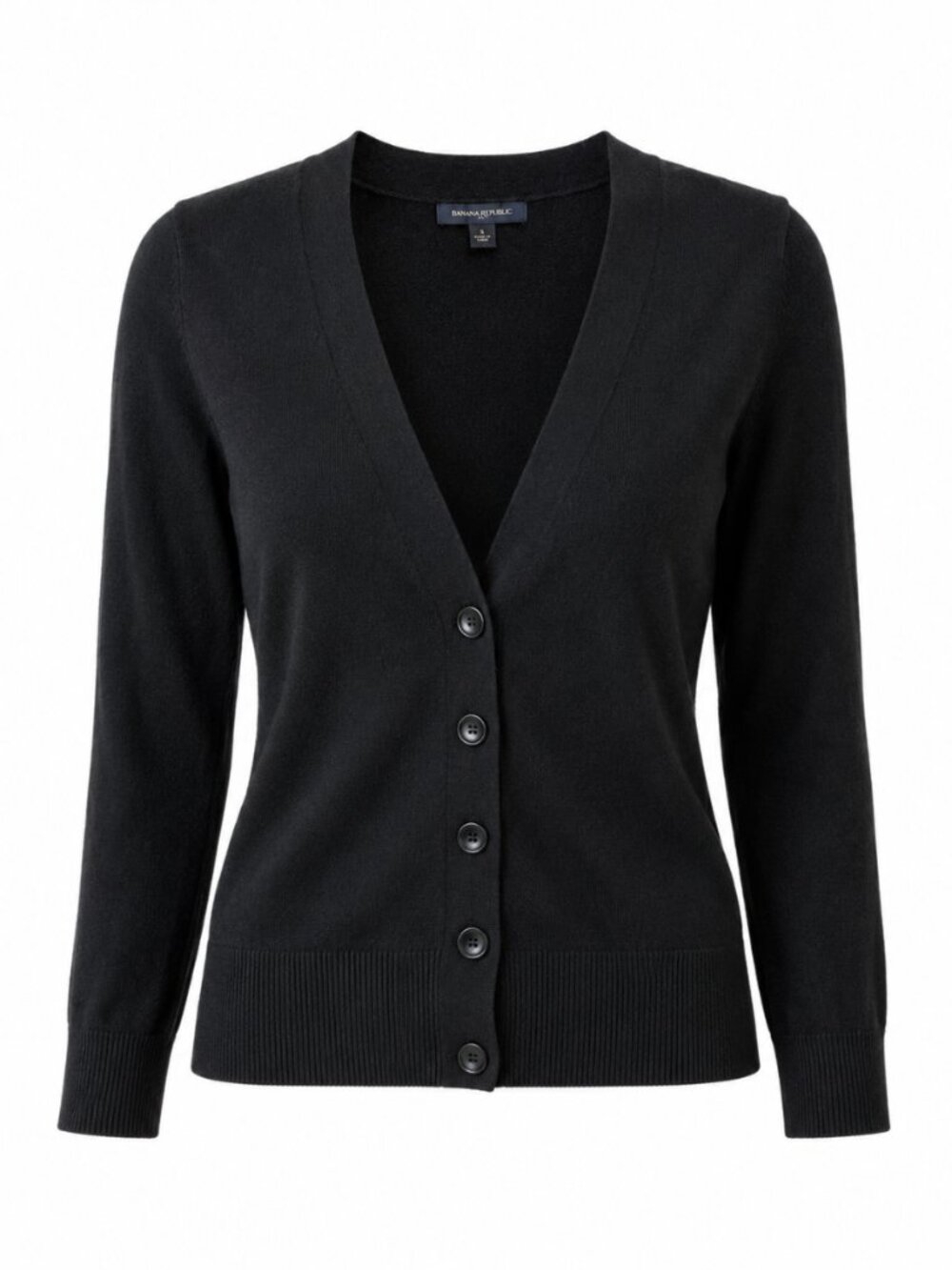🦋 2/30 Banana Republic Black Button Front Cardigan Size M